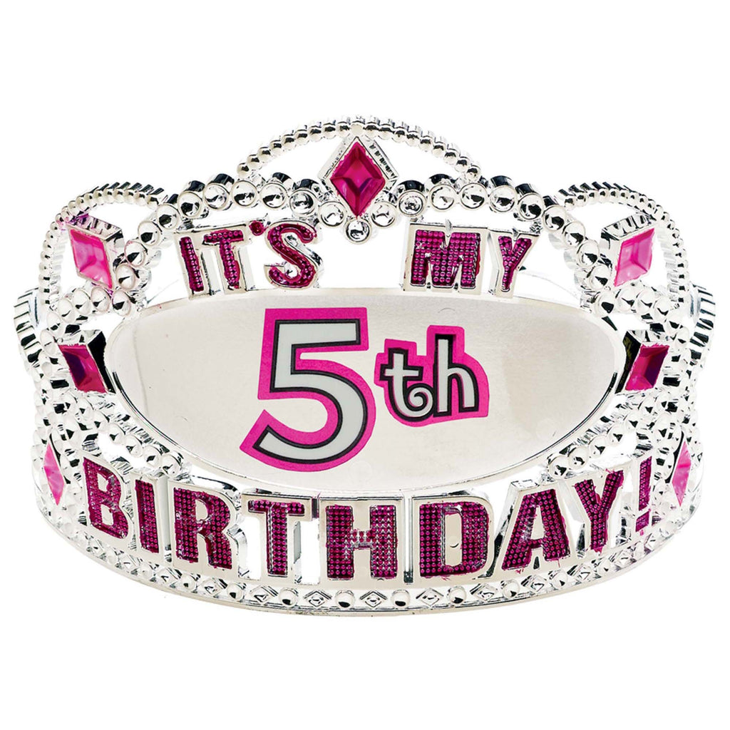 Customizable Age Birthday Tiara Plastic With 24 Stickers